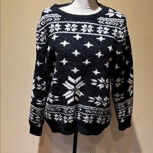 Barefoot dreams fair isle sweater size L